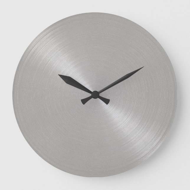 Elegant Stainless Steel Look Large Clock (Front)