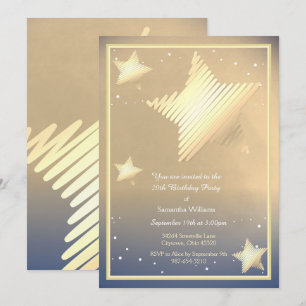 Elegant Star Birthday Invitation