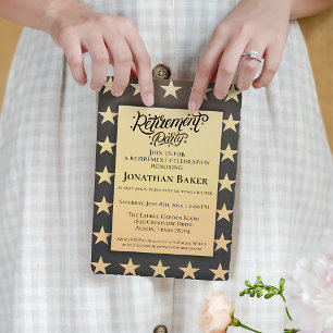 Elegant Star Border Retirement Celebration Invitation