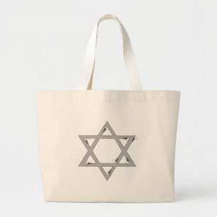 elegant star of david large tote bag