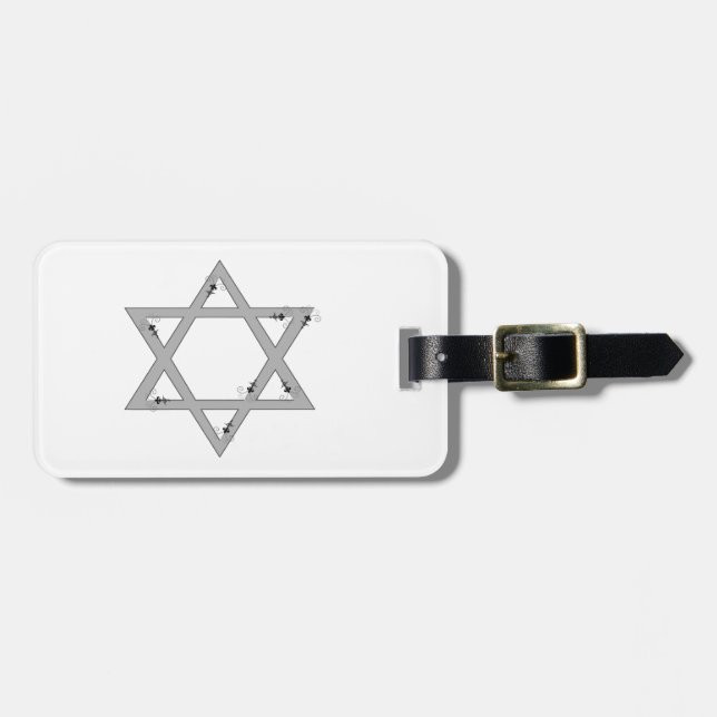 elegant star of david luggage tag (Front Horizontal)