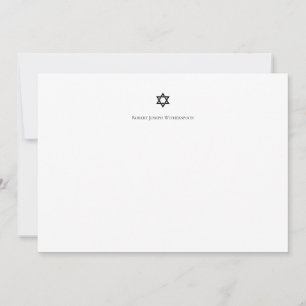 Elegant Star of David Personalised Note Card