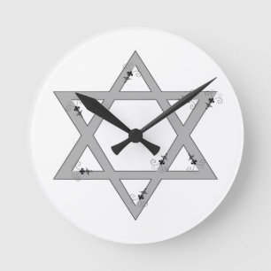elegant star of david round clock