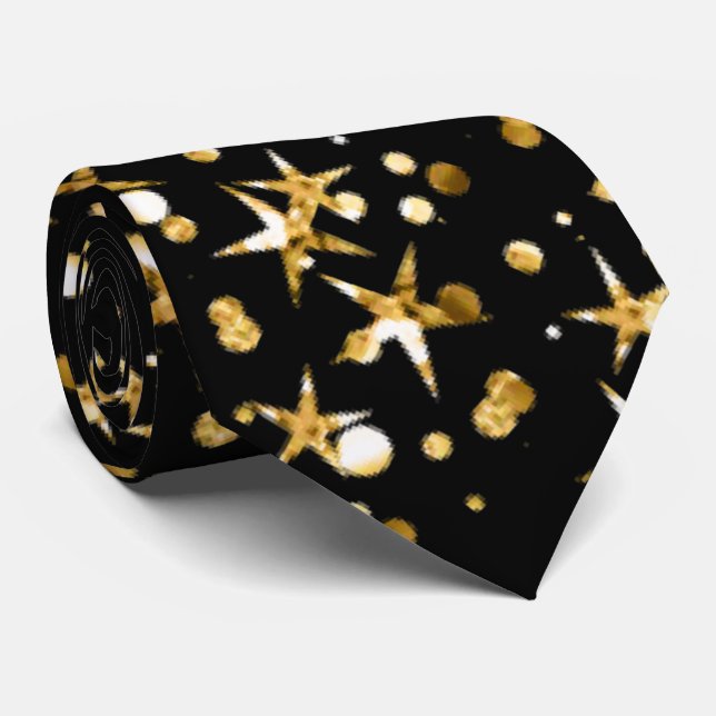 elegant star pattern black tie (Rolled)