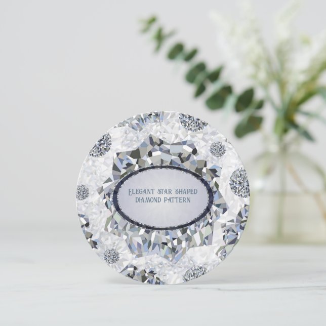 Elegant star shaped  diamond pattern invitation (Standing Front)