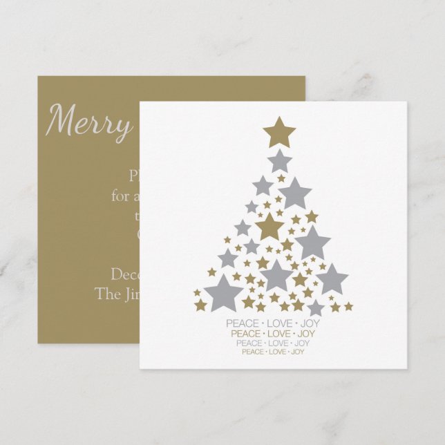 Elegant star tree invitation (Front/Back)