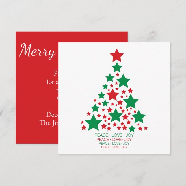 Elegant star tree invitation (Front/Back)