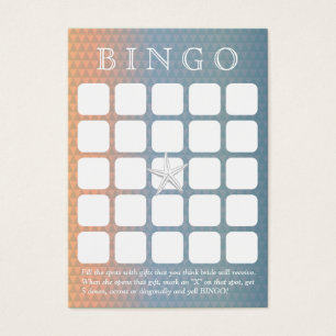 Elegant Starfish 5x5 Bridal Shower Bingo Card