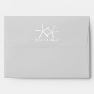 Elegant Starfish Beach Wedding Silver Envelopes