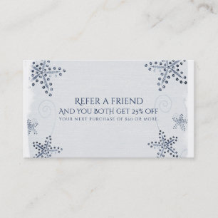 Elegant Starfish & Sequins Beach Refer A Friend Referral Card