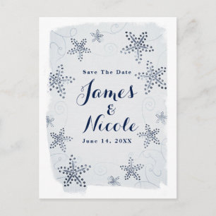 Elegant Starfish & Sequins Beach Save the Date Announcement Postcard