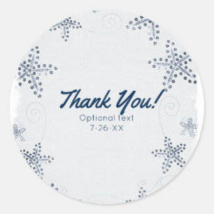 Elegant Starfish & Sequins Blue Beach Party Favour Classic Round Sticker