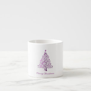 Elegant Starry Decorative Pink Christmas Tree Espresso Cup