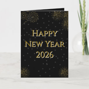 Elegant Starry New Year 2026 Folded Holiday Card