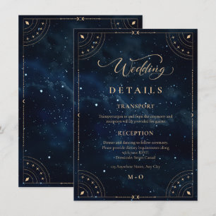 Elegant Starry night Wedding Celestial Wedding  Enclosure Card