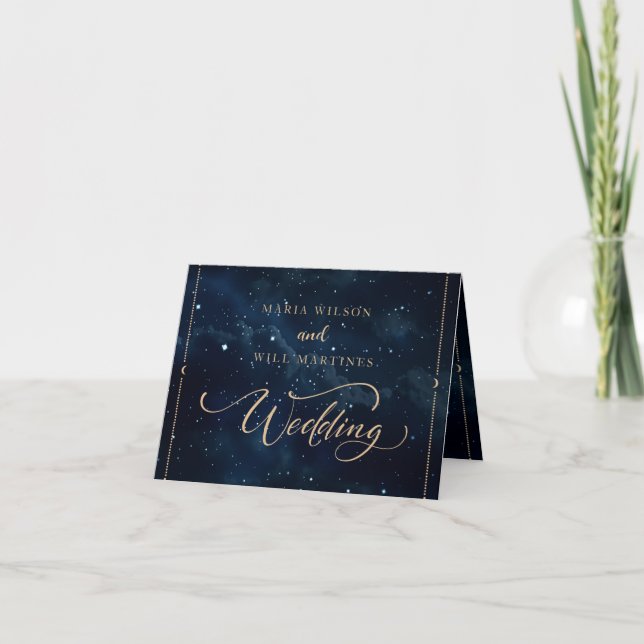 Elegant Starry night Wedding Celestial Wedding  Thank You Card (Front)