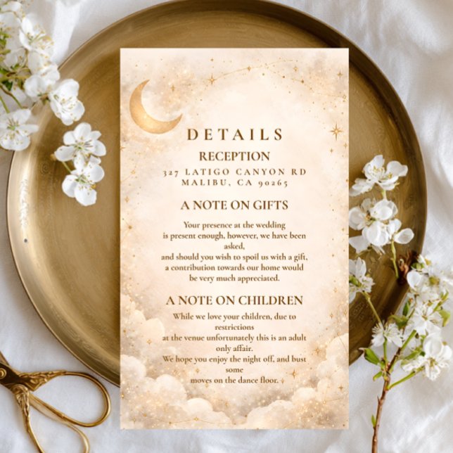 Elegant Starry Night Wedding Enclosure Card (Creator Uploaded)