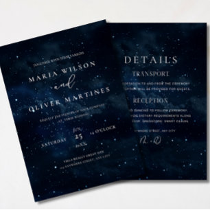 Elegant Starry night Wedding invitation Modern 