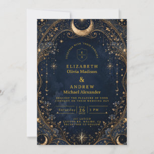 Elegant Starry Nights Celestial Wedding Invitation