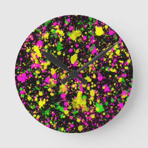 Elegant Starry Sky Multicolored Luxury Astronomy Round Clock