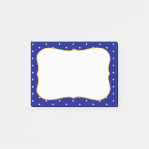Elegant Stars on Royal Blue Post-it Notes