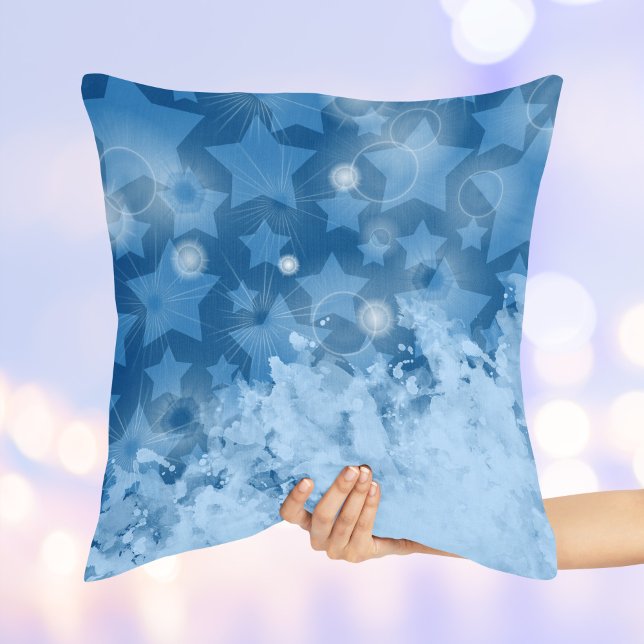 Elegant Stars pattern Classic Blue Modern Cushion (Creator Uploaded)