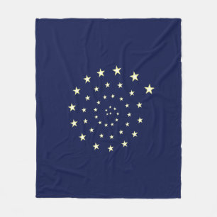 Elegant Stars Spiral on Navy Blue Fleece Blanket