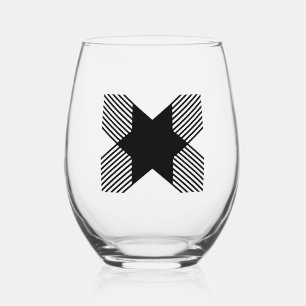 Elegant Start in Letter X Monogram Stemless Wine Glass