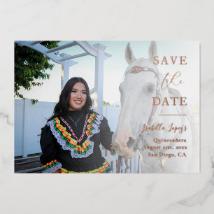Elegant Statement Photo Rose Gold Save the Date
