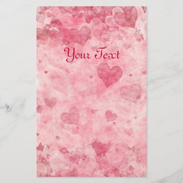 Elegant Stationery with Hearts (Front)