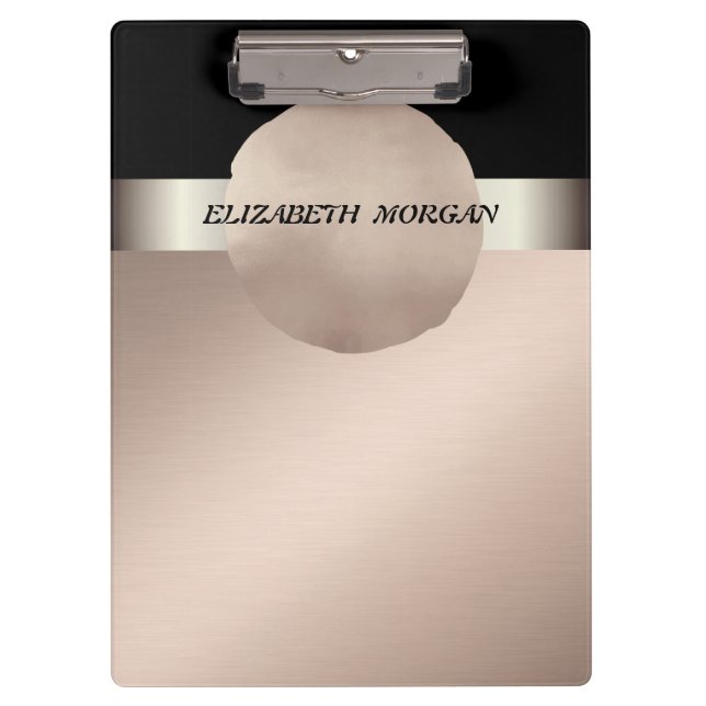 Elegant ,Staylish,Rose Gold Circle-Personalised  Clipboard (Front)