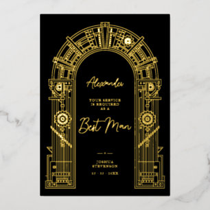 Elegant Steampunk Best Man Proposal Gold TLW26
