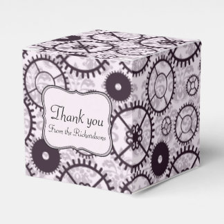 Elegant Steampunk watch gear and damask pattern Favour Box