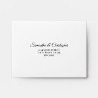 Elegant Steel Blue Rose Inside Flap Wedding RSVP