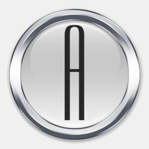 Elegant Steel Round Initial Stickers