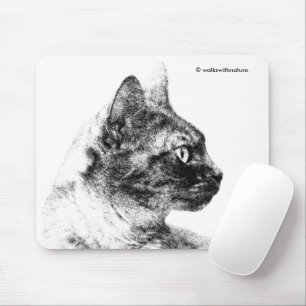 Elegant Stella the Grey Cat Mouse Mat