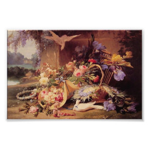 Elegant Still Life with Flowers by Eugene Bidau  Photo Print