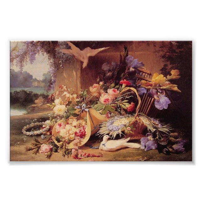 Elegant Still Life with Flowers by Eugene Bidau  Photo Print (Front)