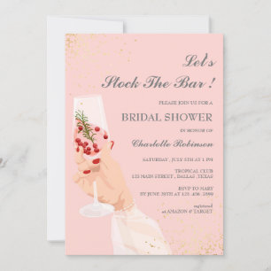 Elegant  Stock The Bar Bridal Shower  Invitation