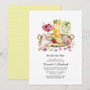 Elegant Stock the Bar Couples Shower Cocktail Invitation