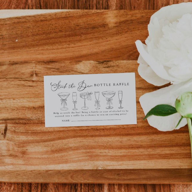 Elegant Stock The Bar Shower Bottle Raffle Ticket Enclosure Card (Creator Uploaded)