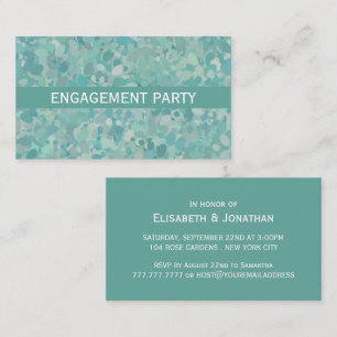Elegant Stone Dot Engagement Party Ticket Invite