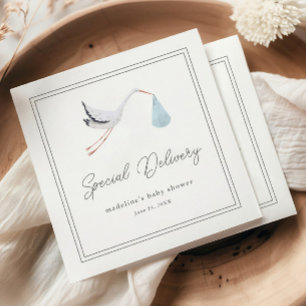 Elegant Stork Baby Shower Napkin