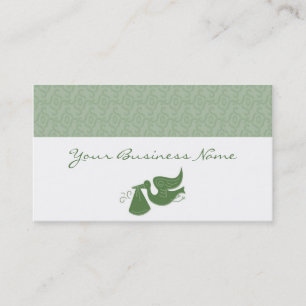 Elegant Stork Green Business Card