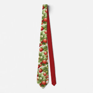 Elegant Strawberry Pattern Vintage Botanical Tie