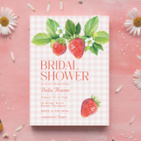 Elegant Strawberry Pink Gingham Bridal Shower