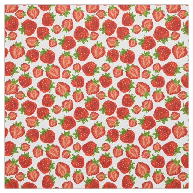 Elegant Strawberry Strawberries Red Berries Fabric (Swatch)