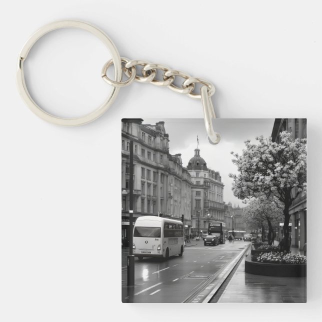 Elegant Street View  Key Ring (Front)