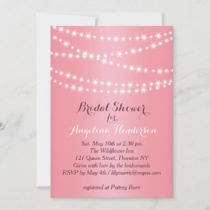 Elegant String Lights Bridal Shower Invitation