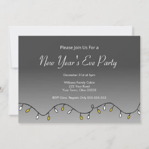 Elegant String Lights New Year's Eve Party 2026 Invitation